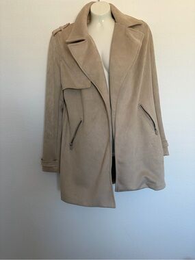 Magaschoni Light Beige Suede Trench Coat